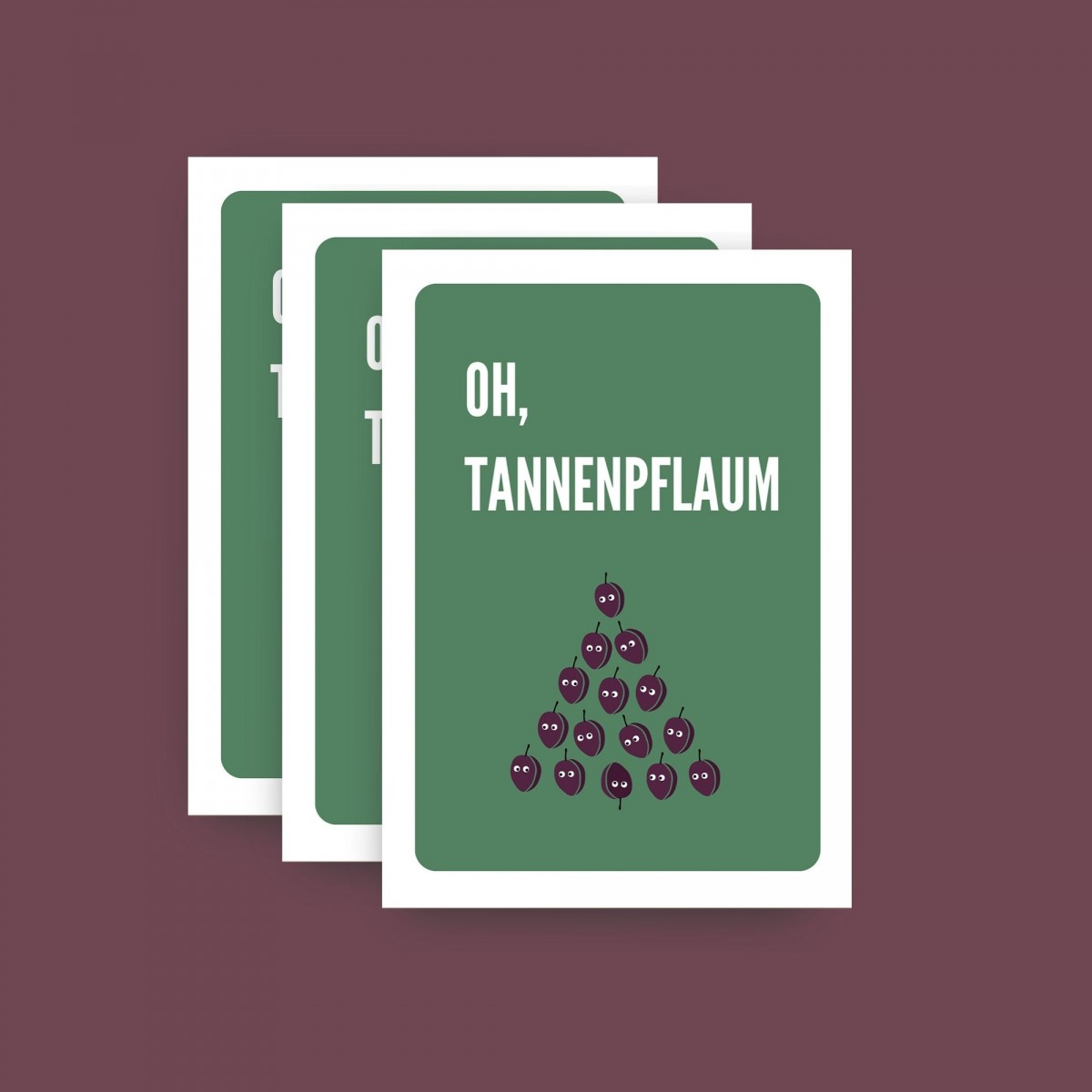 Weihnachten „Oh, Tannenpflaum“ / Postkarte A6 3er-Set / issgut