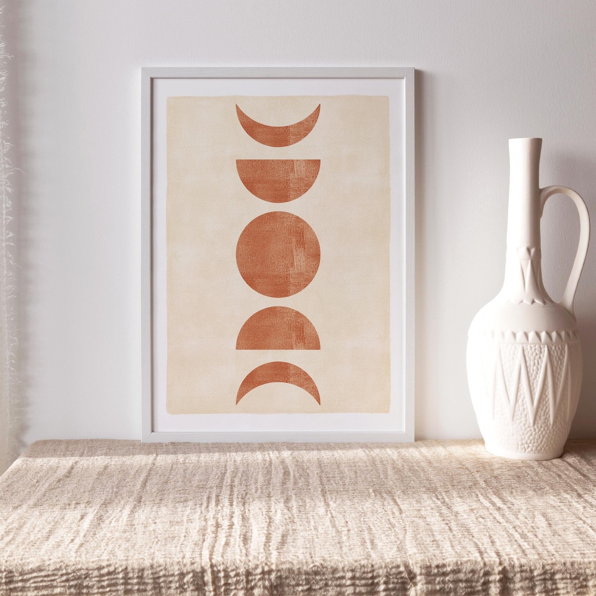 Paperlandscape | Kunstdruck | Mondphasen Terracotta | verschiedene Größen