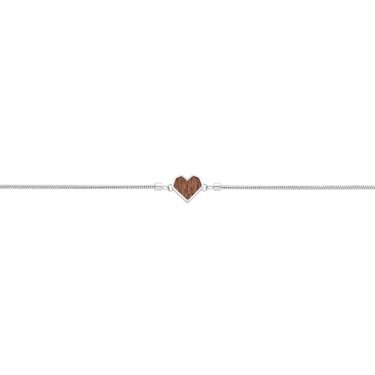 Armband mit Holzdetail - Motiv Herz - "Red Bracelet Heart"