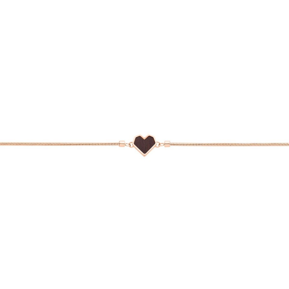 Armband mit Holzdetail - Motiv Herz - "Rose Bracelet Heart"
