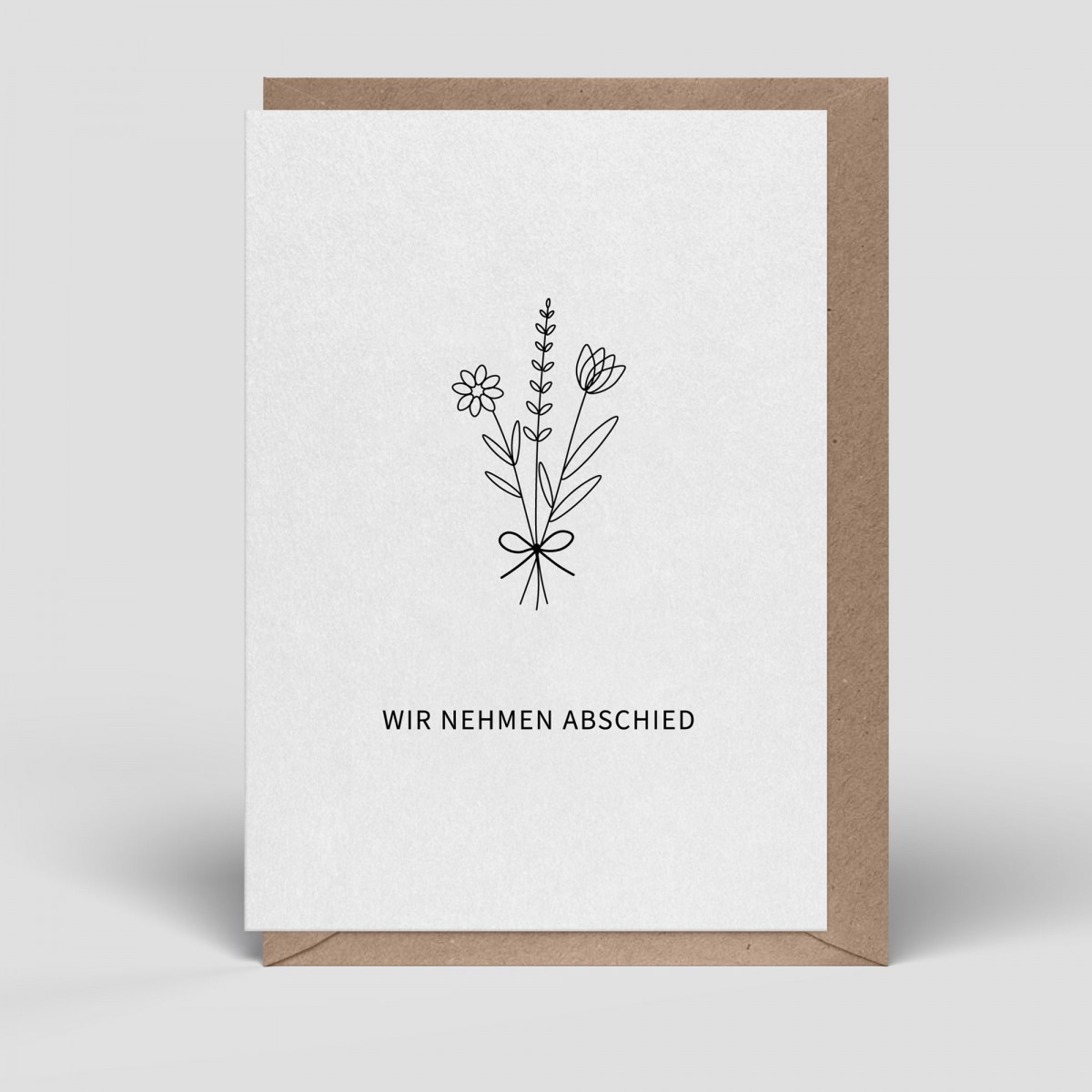 Klappkarte - Trauerkarte - Strauß - Nr. 325 - Naturbedacht