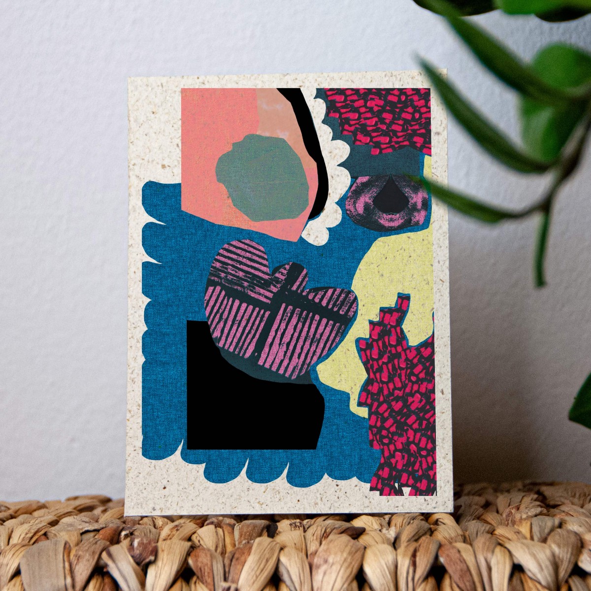 Kartenset formwiese »abstrakt« mit Kuverts (4 Grußkarten, Graspapier, vegane bio Farben)