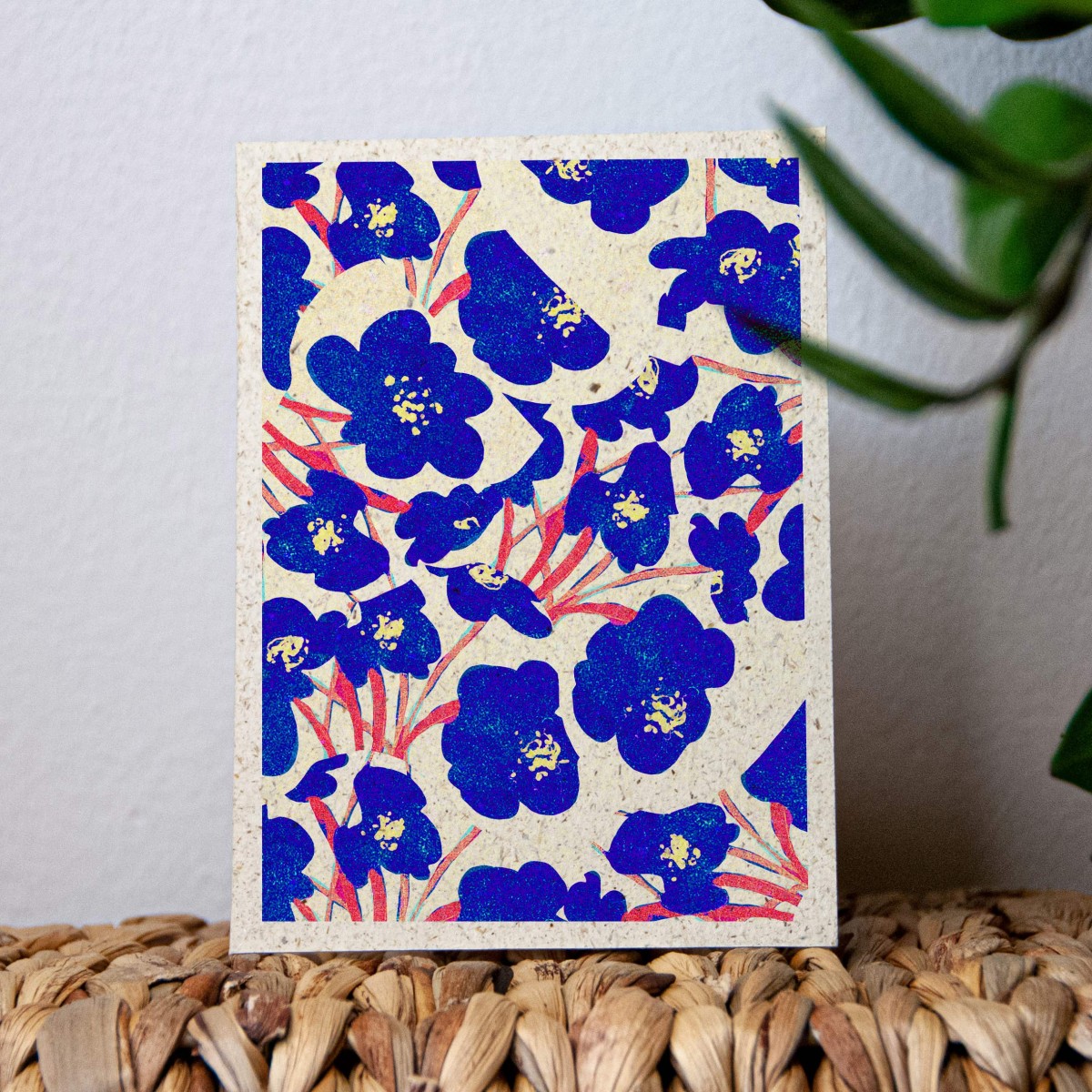 Kartenset formwiese »abstrakt« mit Kuverts (4 Grußkarten, Graspapier, vegane bio Farben)
