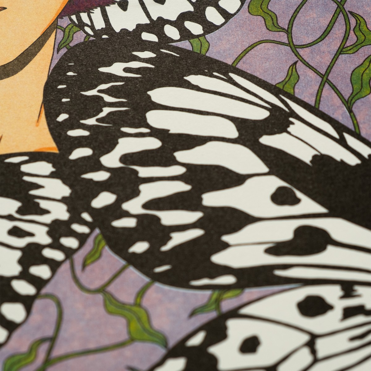 The Naughty District - handgefertigter Risographie Print »paper kite butterfly«