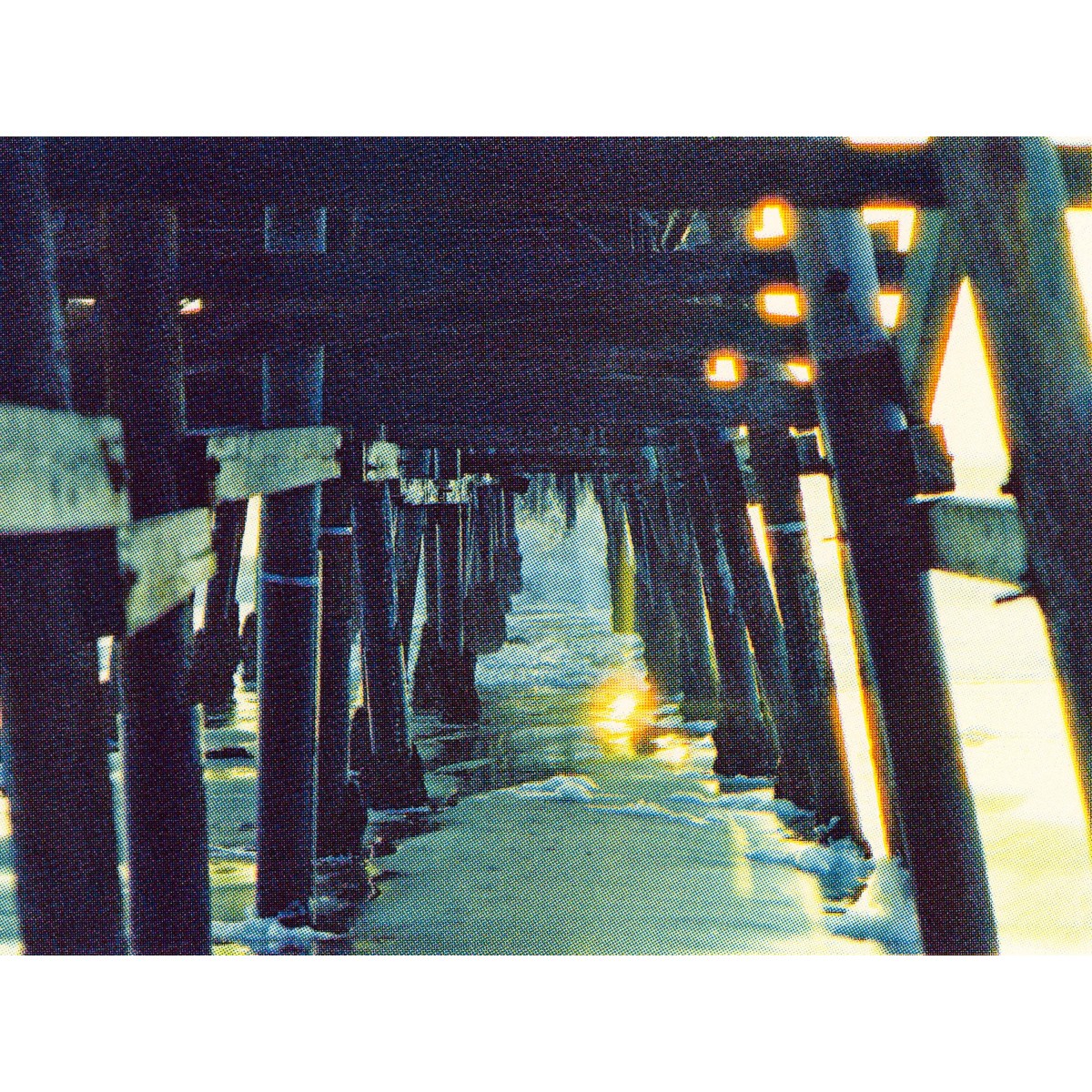 A4 - Filmfotografie Risoprint - Motiv: Strand Pier Sonnenuntergang - Vitja Photo Prints