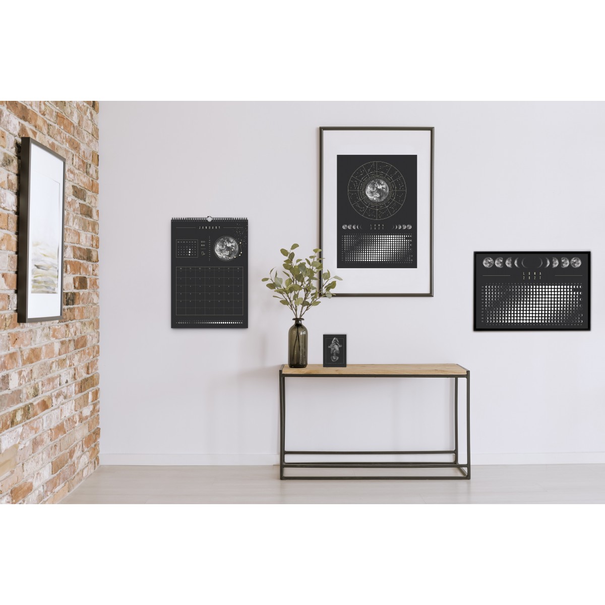 Mondkalender 2027 Poster Schwarz // ShellyCreates