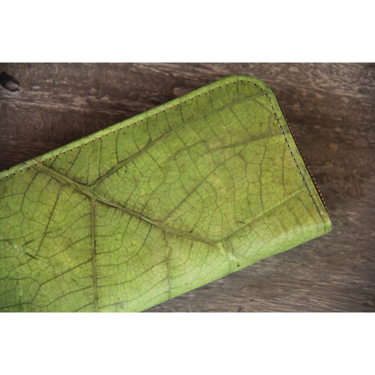 Portemonnaie aus recycelten Blättern / Nachhaltige vegane Brieftasche in grün