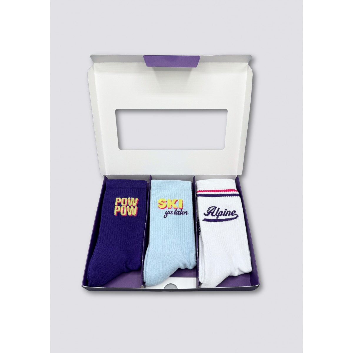 3-PACK SOCKEN POW POW, SKI YA LATER, ALPINE - No Bad Days Club