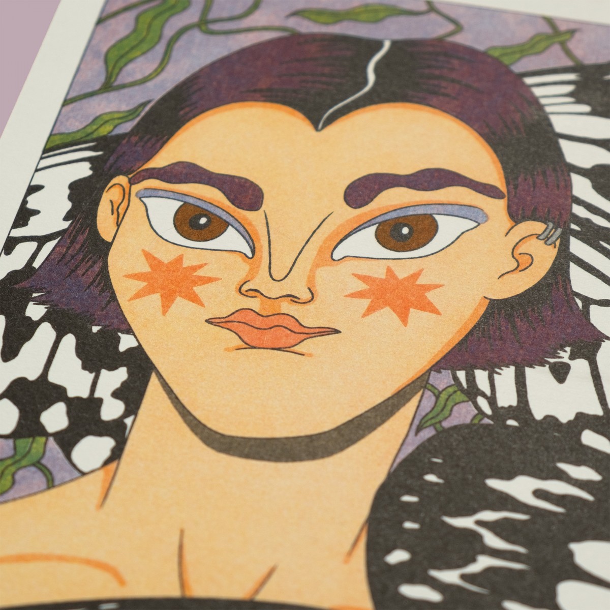 The Naughty District - handgefertigter Risographie Print »paper kite butterfly«