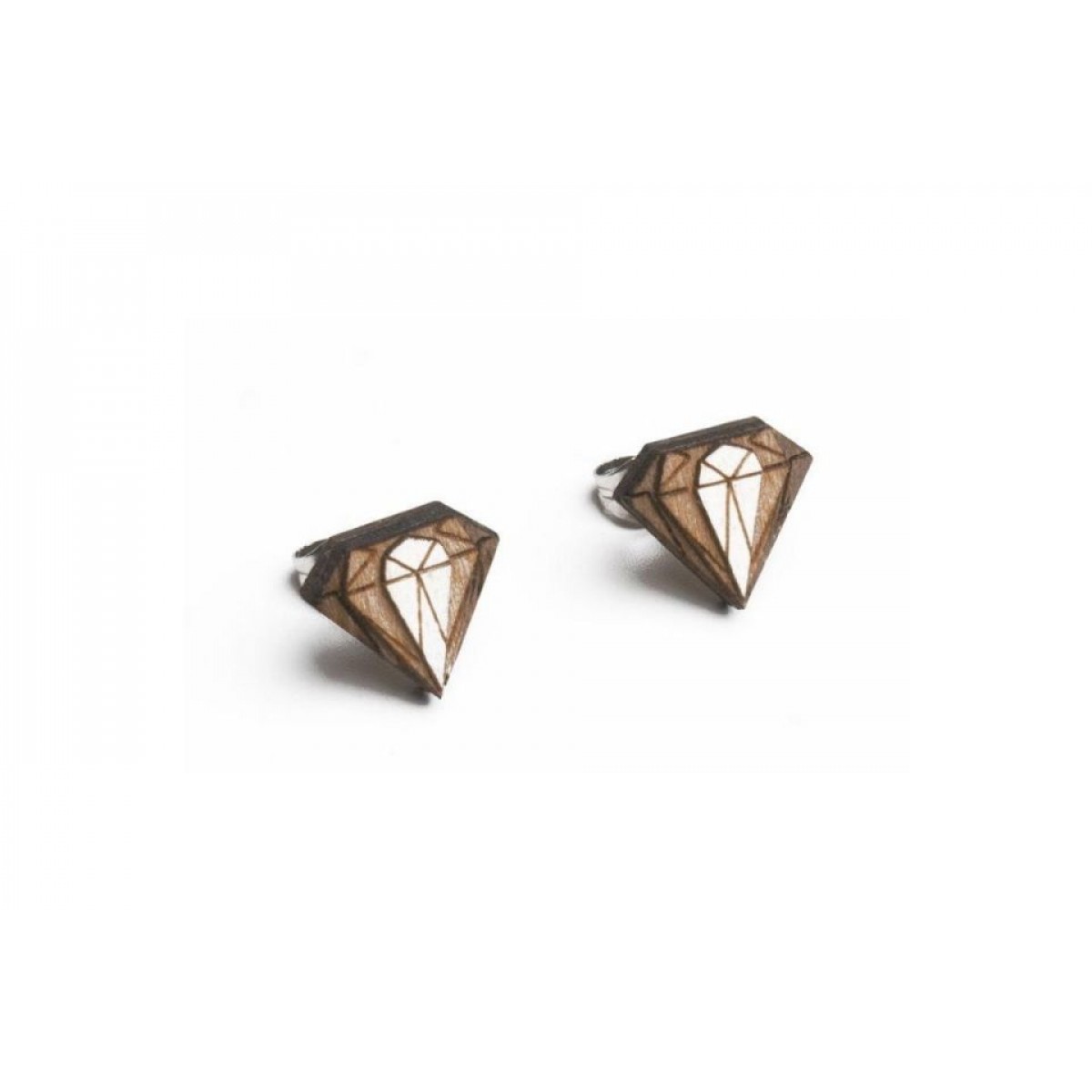 BeWooden Ohringe - Ohrstecker aus Holz - Diamond Earrings