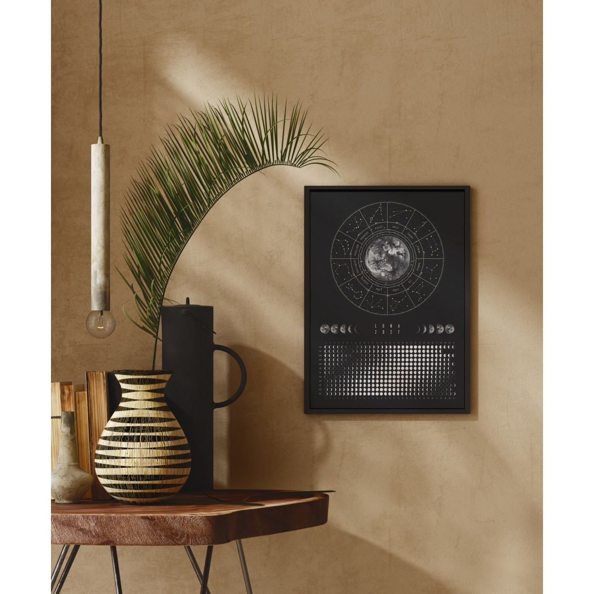 Mondkalender 2027 Poster schwarz // ShellyCreates