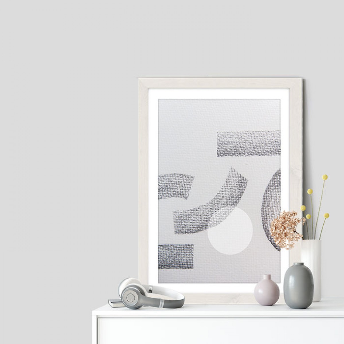 nahili ARTPRINT / POSTER "minimal abstract charcoal" abstrakte Grafik Kunst - Druck (DIN A1/A3 & 50x70cm)