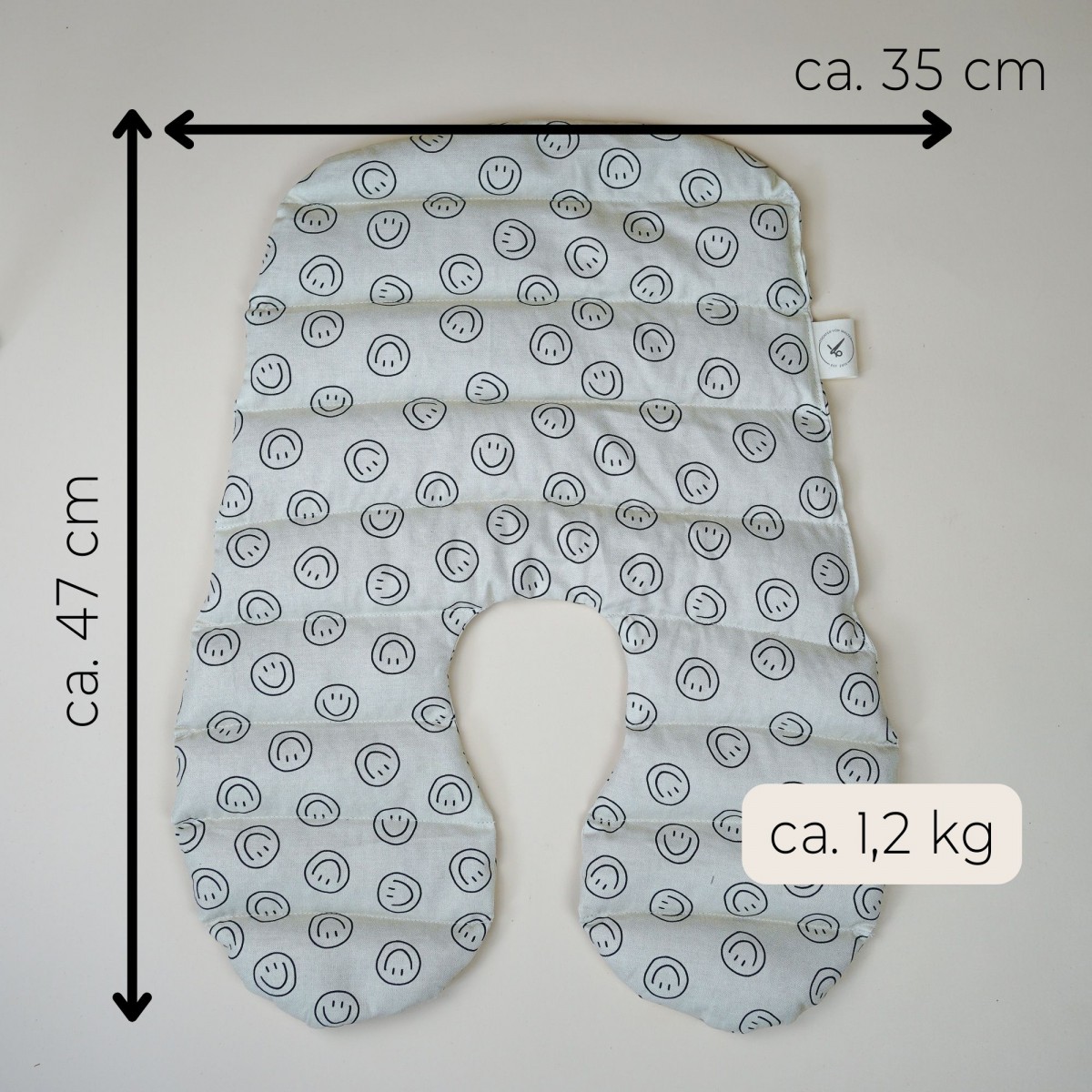 Wärmekissen Schulter Nacken mit Bio-Dinkelkern "Smiley" – Tochter von Walter