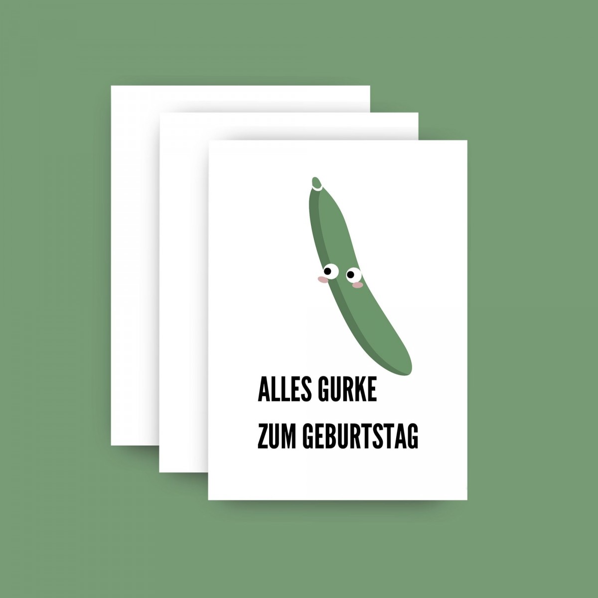 Geburtstag „Alles Gurke“ / Postkarte A6 3er-Set / issgut