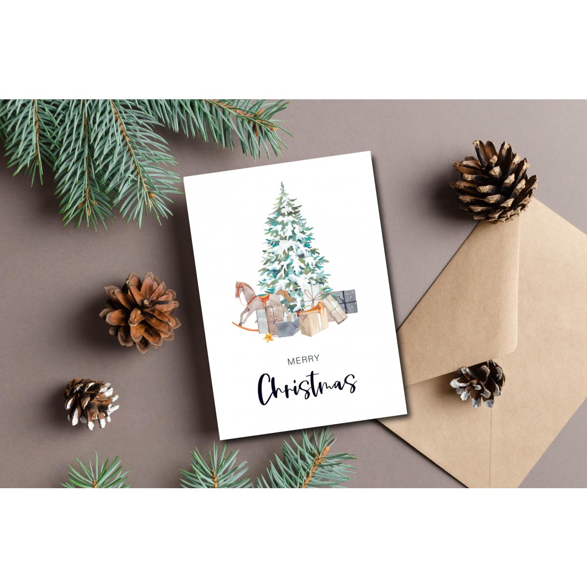 The Life Barn 10x Weihnachtskarten Set Merry Christmas | Weihnachten Karten mit Umschlag | Weihnachtspost
