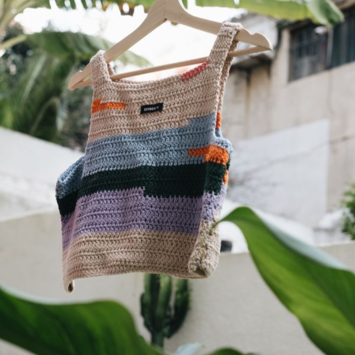 'Sunset Stripes' Handgemachte Häkel-Tops von crroco studio