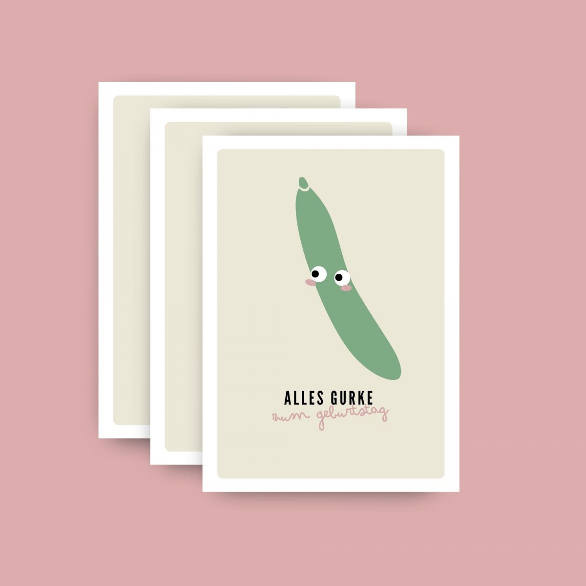 Geburtstag „Alles Gurke“ / Postkarte A6 3er-Set / issgut