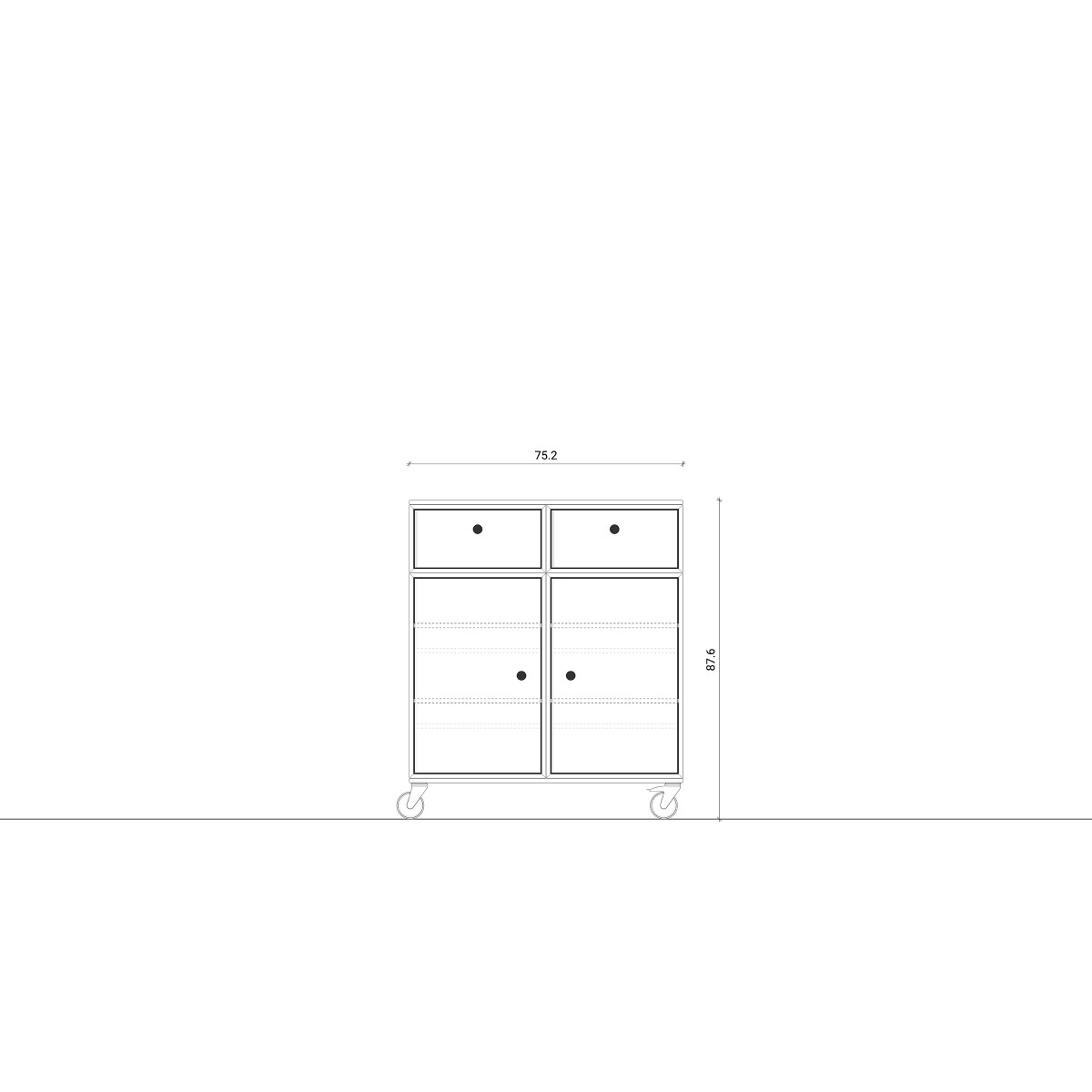 Beistellmöbel 2x2 l KUBIKUS