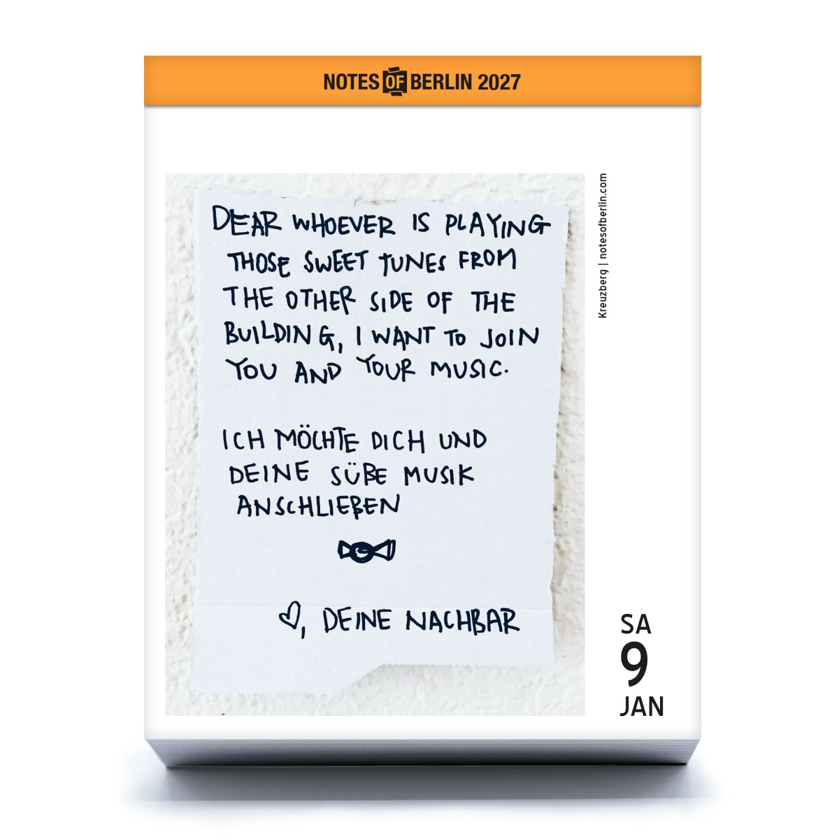 Notes of Berlin 2027 
Tagesabreißkalender