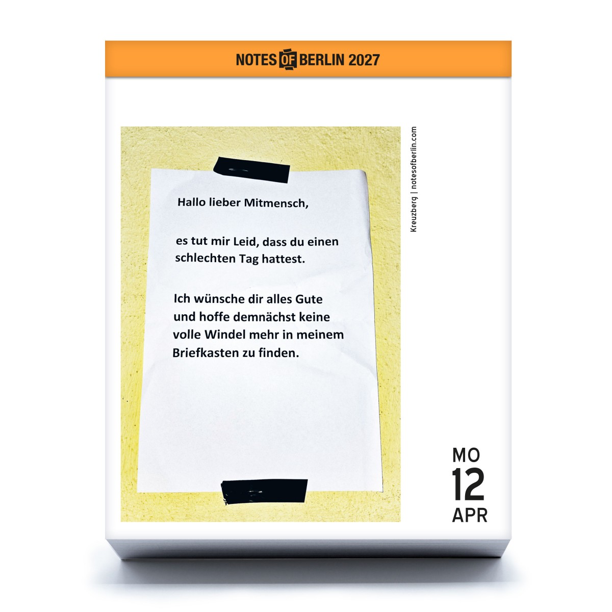 Notes of Berlin 2027 
Tagesabreißkalender