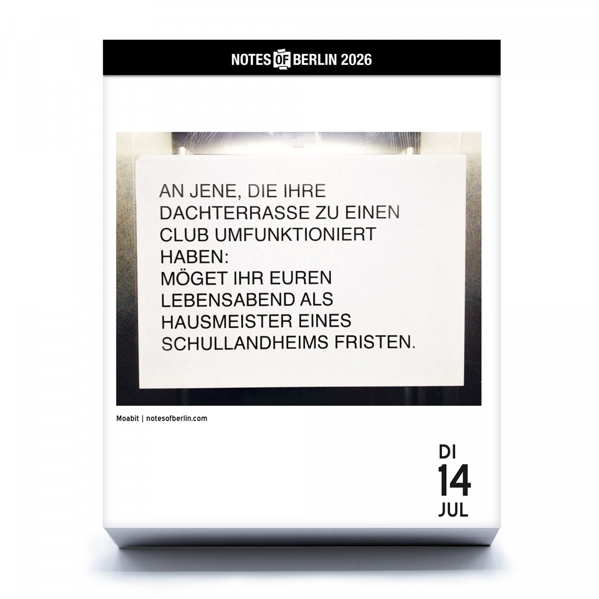 Notes of Berlin 2026 (Tagesabreißkalender)