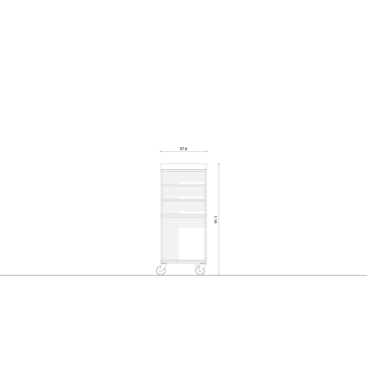 Rollcontainer 2 x 1 + A l KUBIKUS