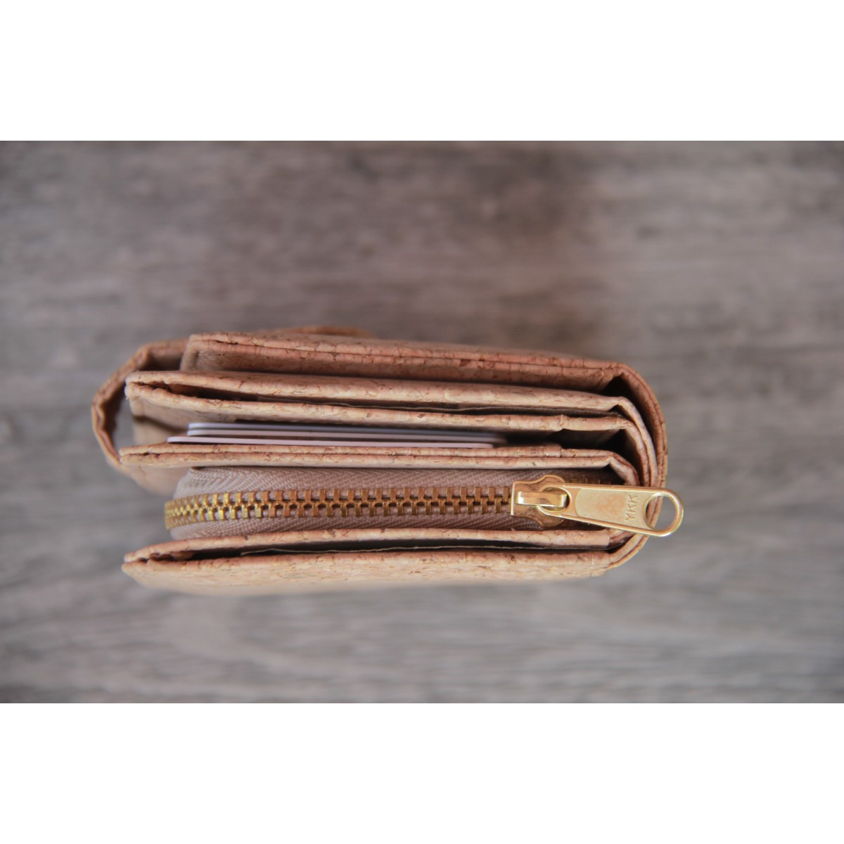 Portemonnaie handmade aus Kork mit Zipper