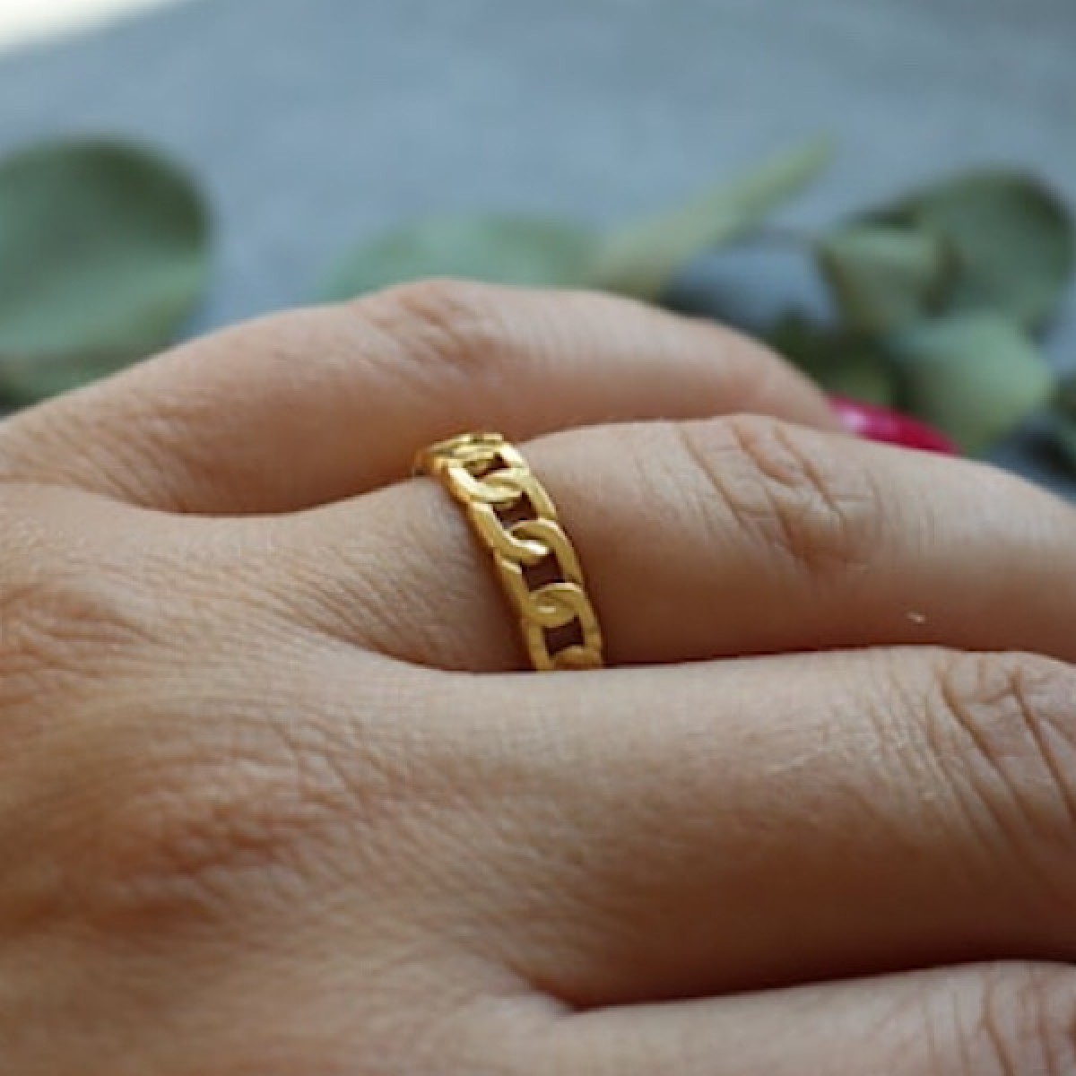 Anoa Ring Glieder Chain in Gold 