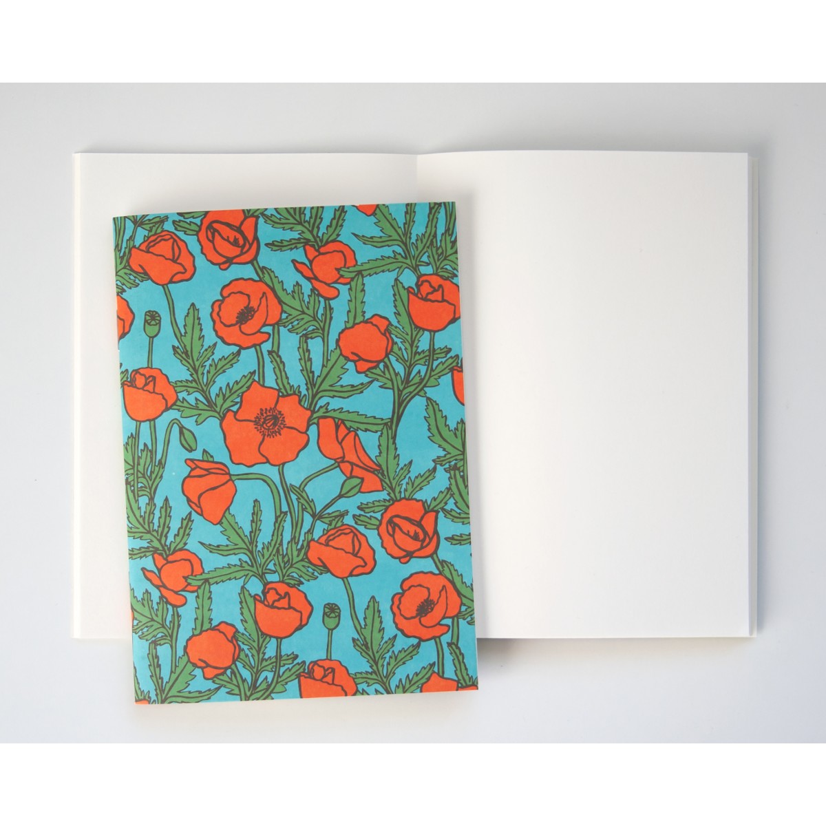 Notizheft A6 mit Mohnmuster // Papaya paper products