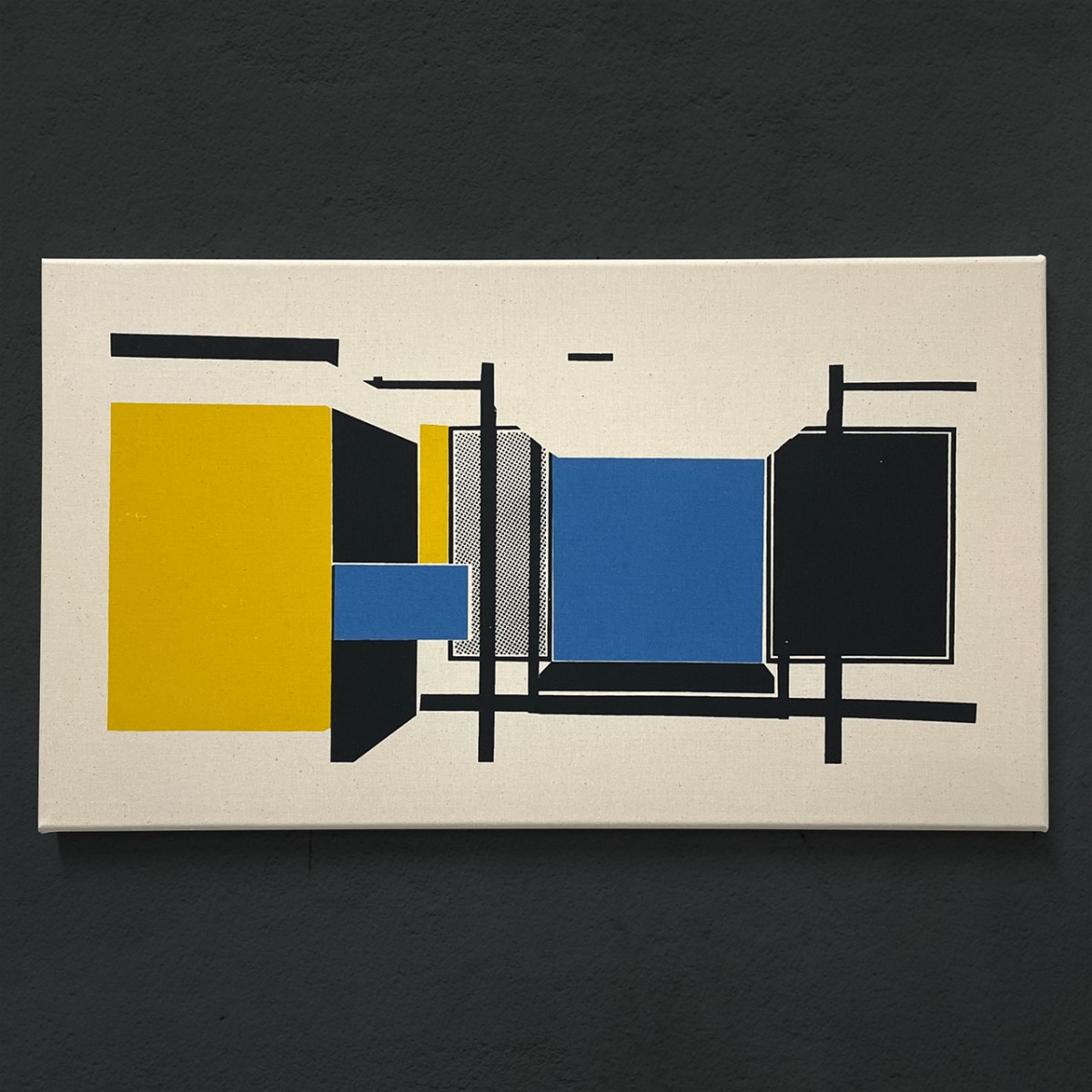 Print now - Riot later ● Abstract Architecture #01, Stoffsiebdruck auf Leinwand