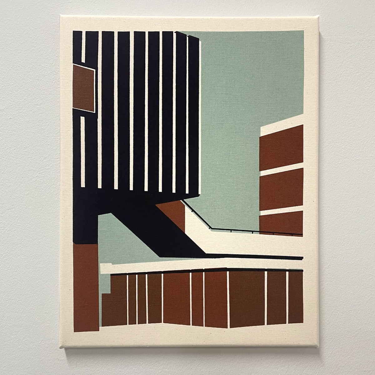 Print now - Riot later ● Abstract Architecture #04, Stoffsiebdruck auf Leinwand