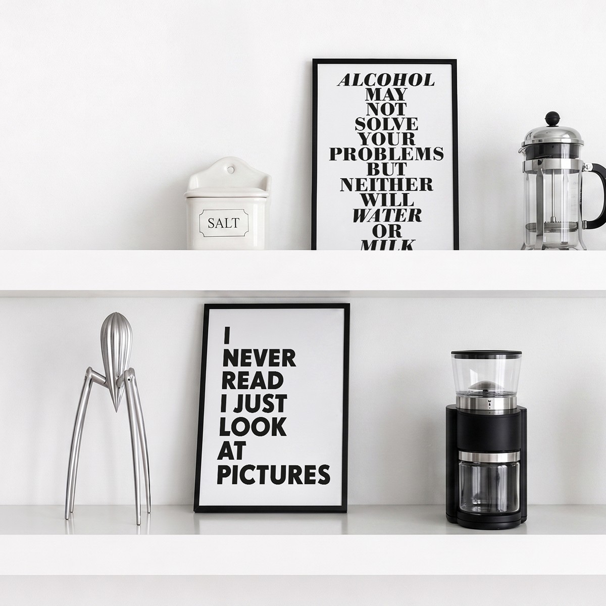 Handgefertigter Linoldruck: »Alcohol may not solve your problems …«, Limited Edition