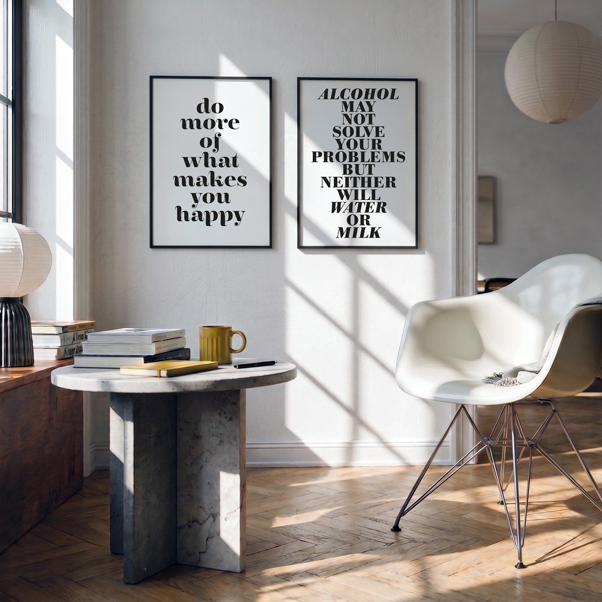 Handgefertigter Linoldruck: »Alcohol may not solve your problems …«, Limited Edition