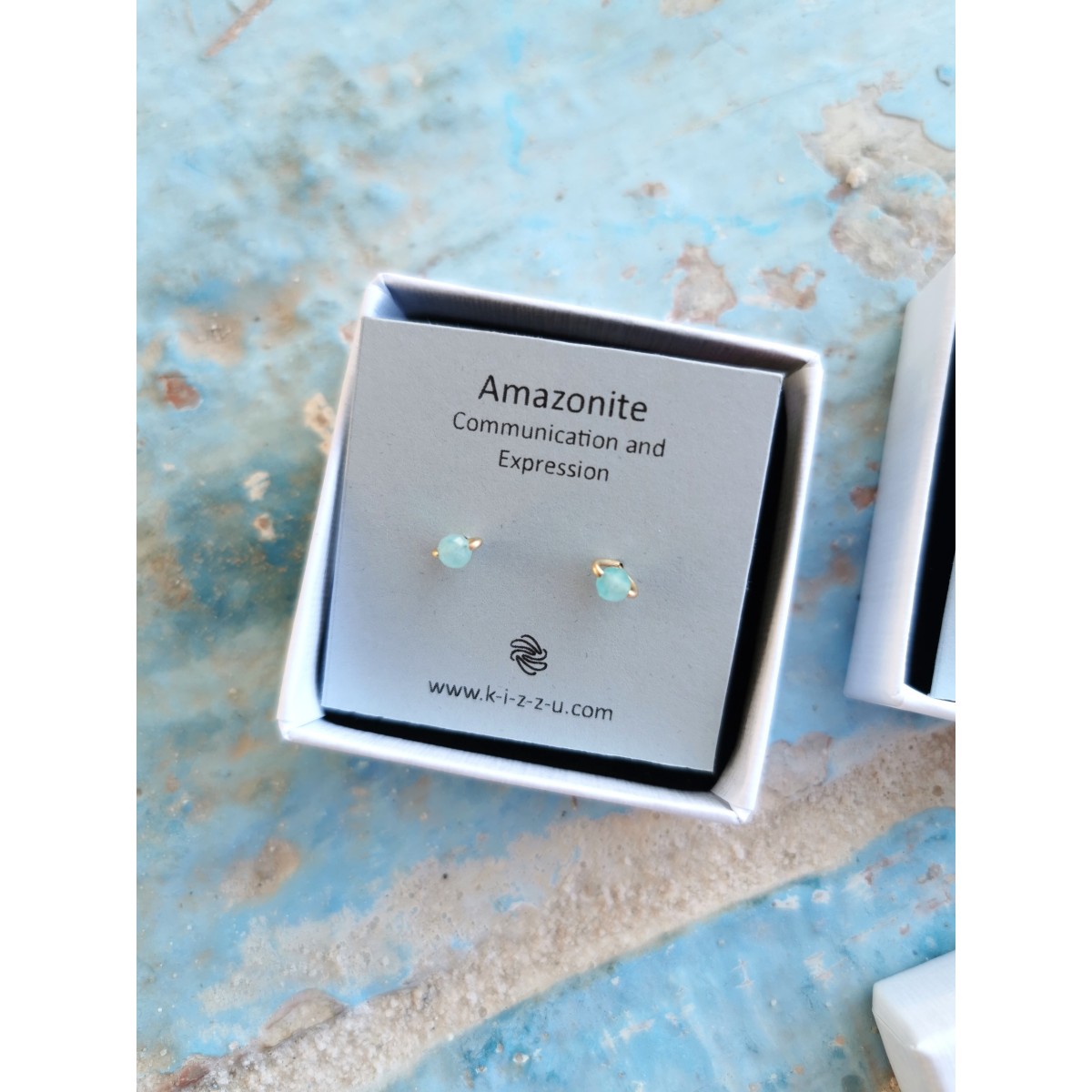 Zarte Amazonit-Ohrstecker • Sterling Silber / Gold Filled / Roségold • Minimalistisches Design, nachhaltig handgefertigt • Weihnachtsgeschenk mit Bedeutung