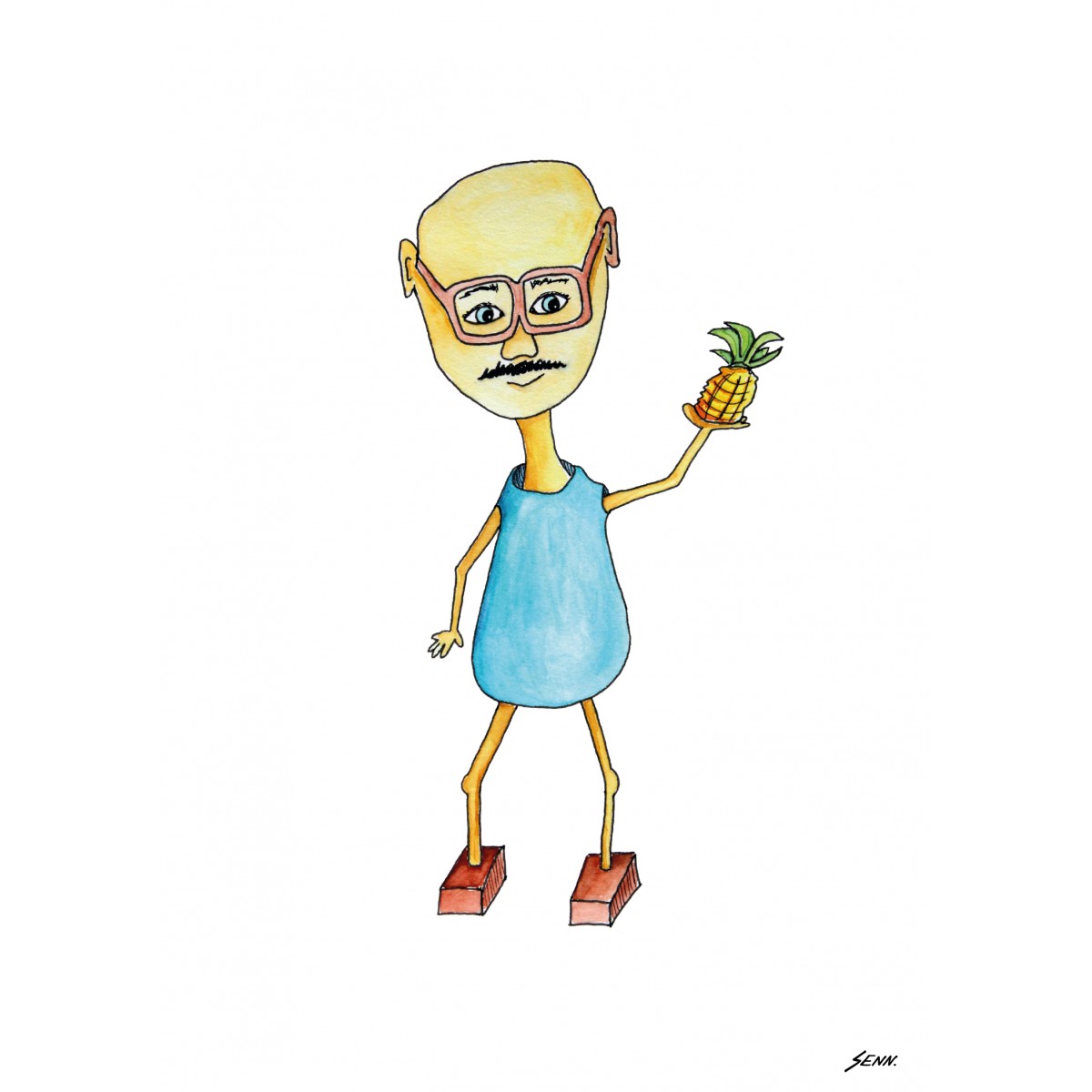 ANANAS MAN - Art Print A3 // FUNST Studio, Verena Senn
