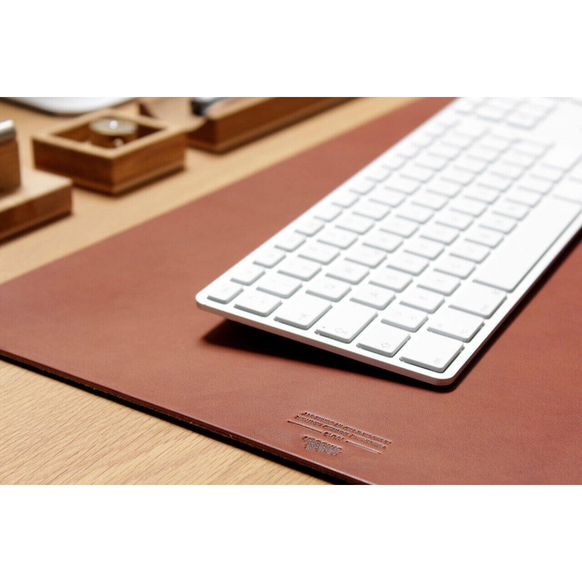 Leder Schreibtischunterlage /Tastaturunterlage "Richmond" mit rutschfester Naturkautschuk Rückseite