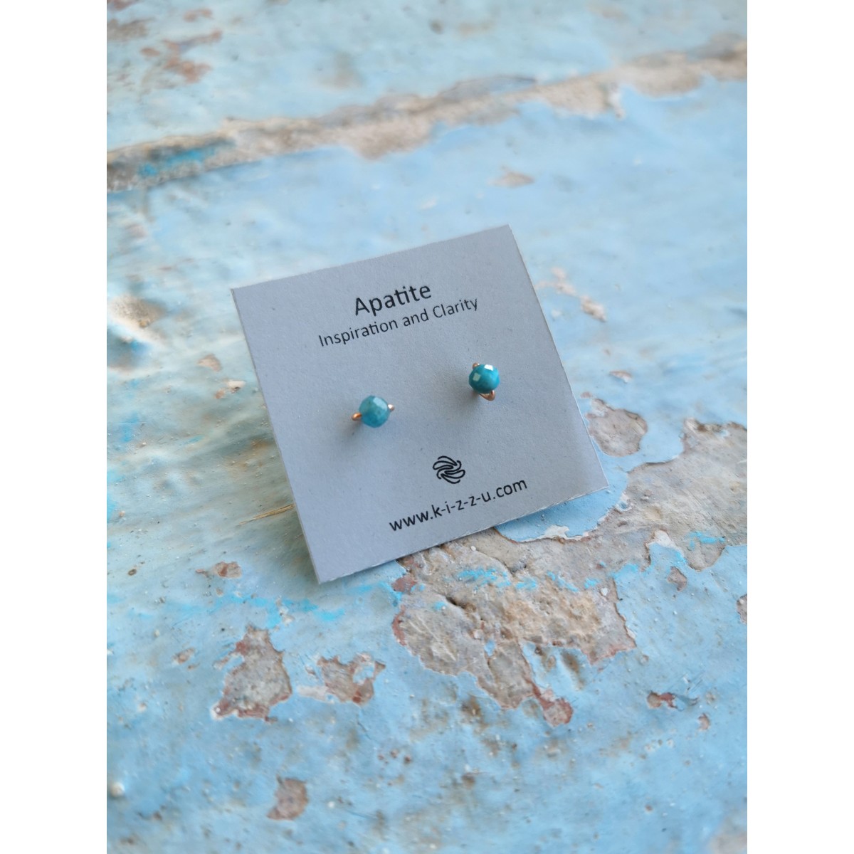 Zarte Apatit-Ohrstecker • Sterling Silber / Gold Filled / Roségold • Minimalistisches Handmade-Design • Inspiration & Klarheit • Weihnachtsgeschenk