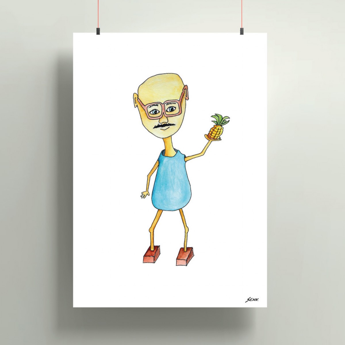 ANANAS MAN - Art Print A3 // FUNST Studio, Verena Senn