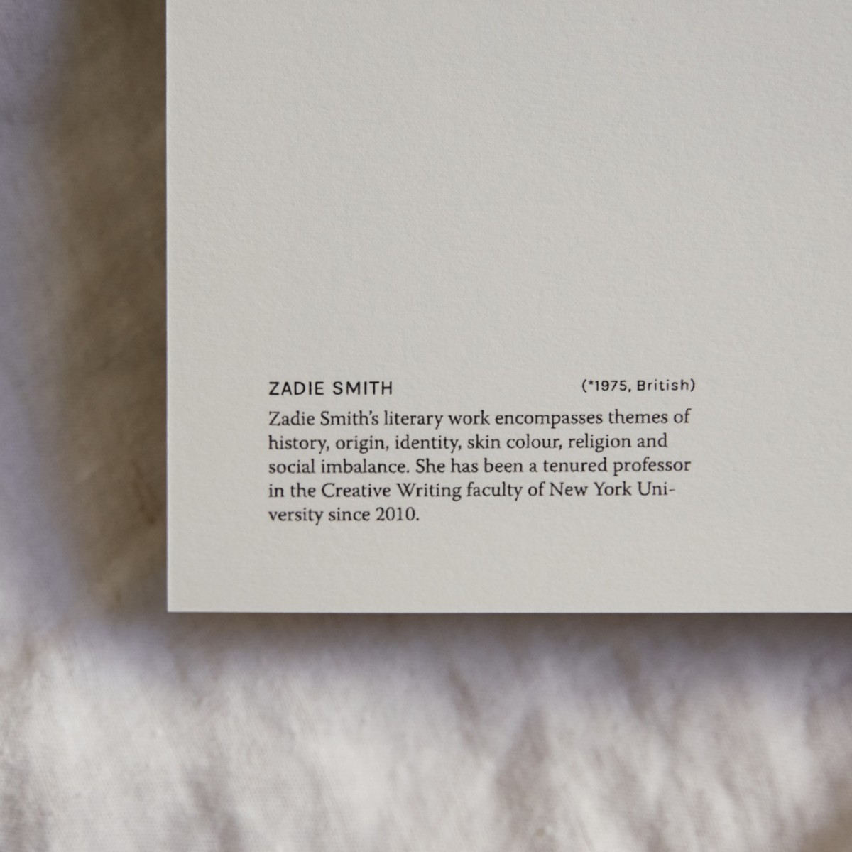 Zadie Smith – Art Print – Inspiring women in history Edition