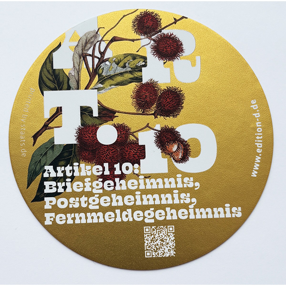 Grundrechte-Aufkleber einzeln (in gold)