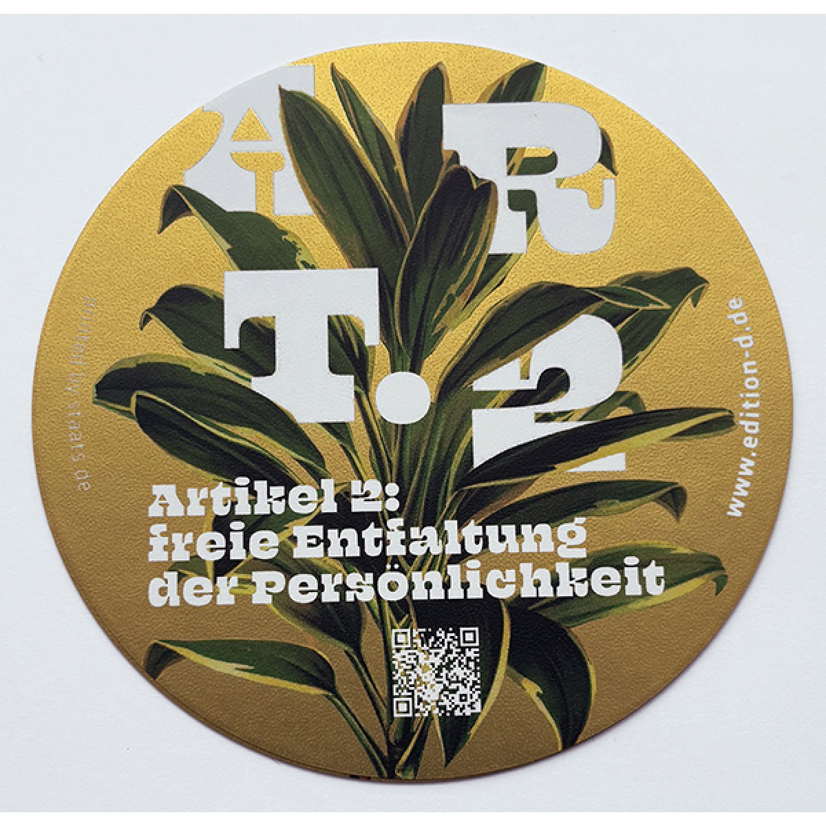 Grundrechte-Aufkleber einzeln (in gold)
