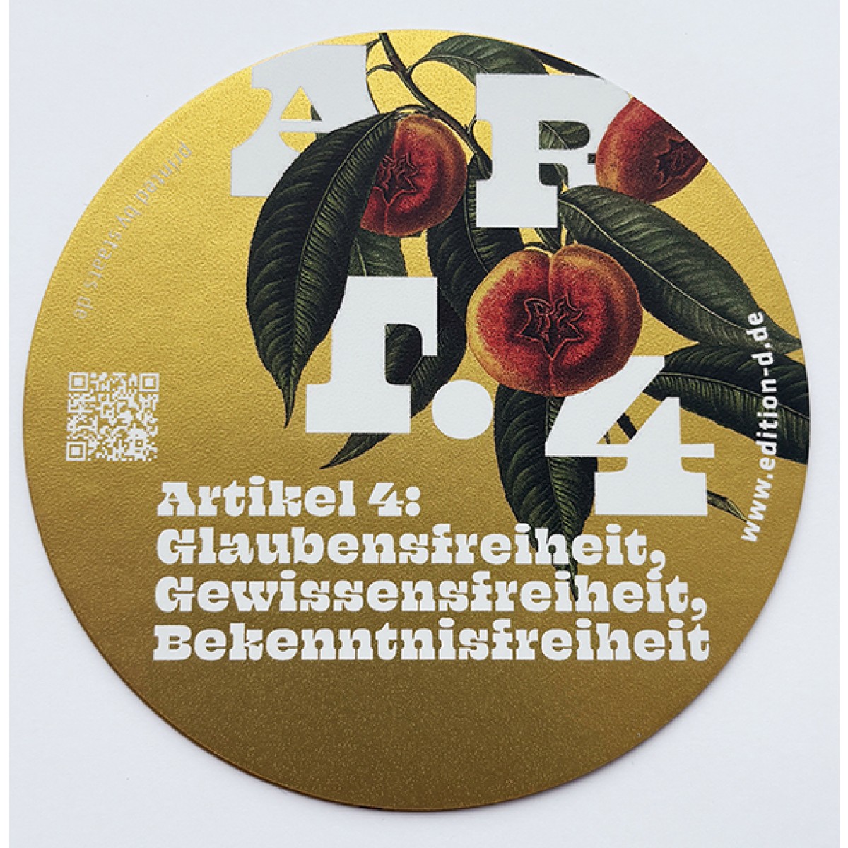 Grundrechte-Aufkleber einzeln (in gold)