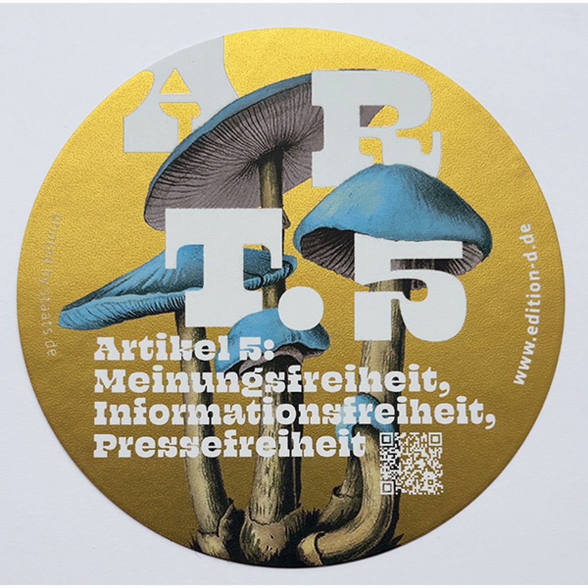 Grundrechte-Aufkleber einzeln (in gold)