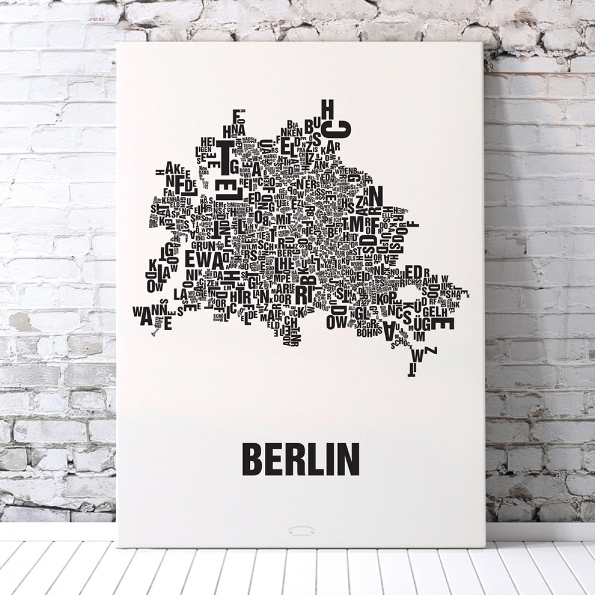 Buchstabenort Berlin Poster Typografie Siebdruck