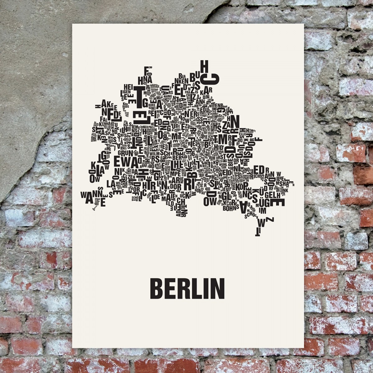 Buchstabenort Berlin Poster Typografie Siebdruck
