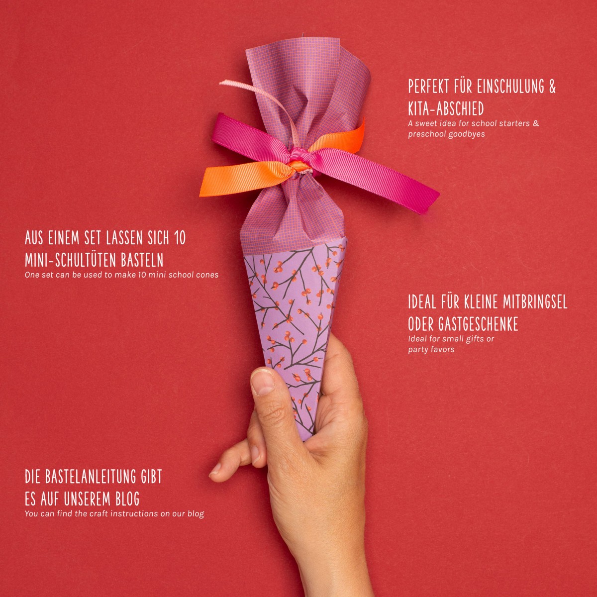 Mini Schultüte Bastelset zur Einschulung in Lila - My Pretty Circus