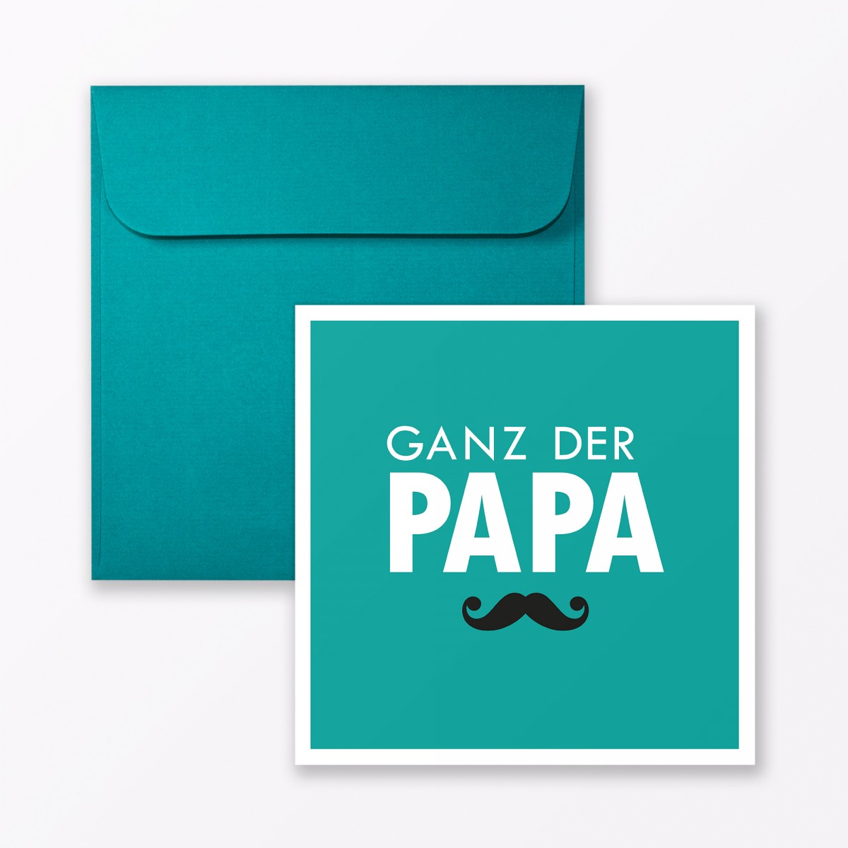 TYPOP 2-teiliges Set Babykarte "Ganz der Papa / Ganz die Mama" quadratisch inkl. Umschläge