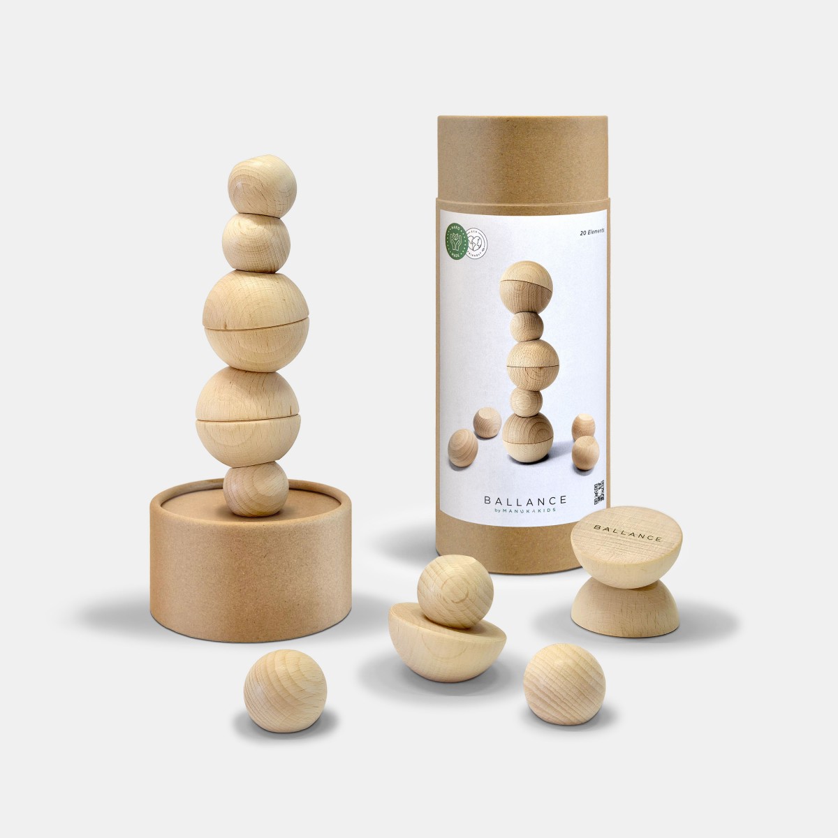 BALLANCE (XL) - Entdecke die Schwerkraft! Kreative Stapelsteine für Kinder und Erwachsene. (Set mit 20 Teilen)