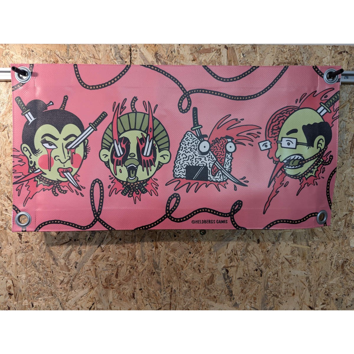Mini Banner - Namakubi | UV-beständig & Wetterfest | Indoor/Outdoor | 510g PVC | 25x50 cm | Ikonische Namakubi Köpfe