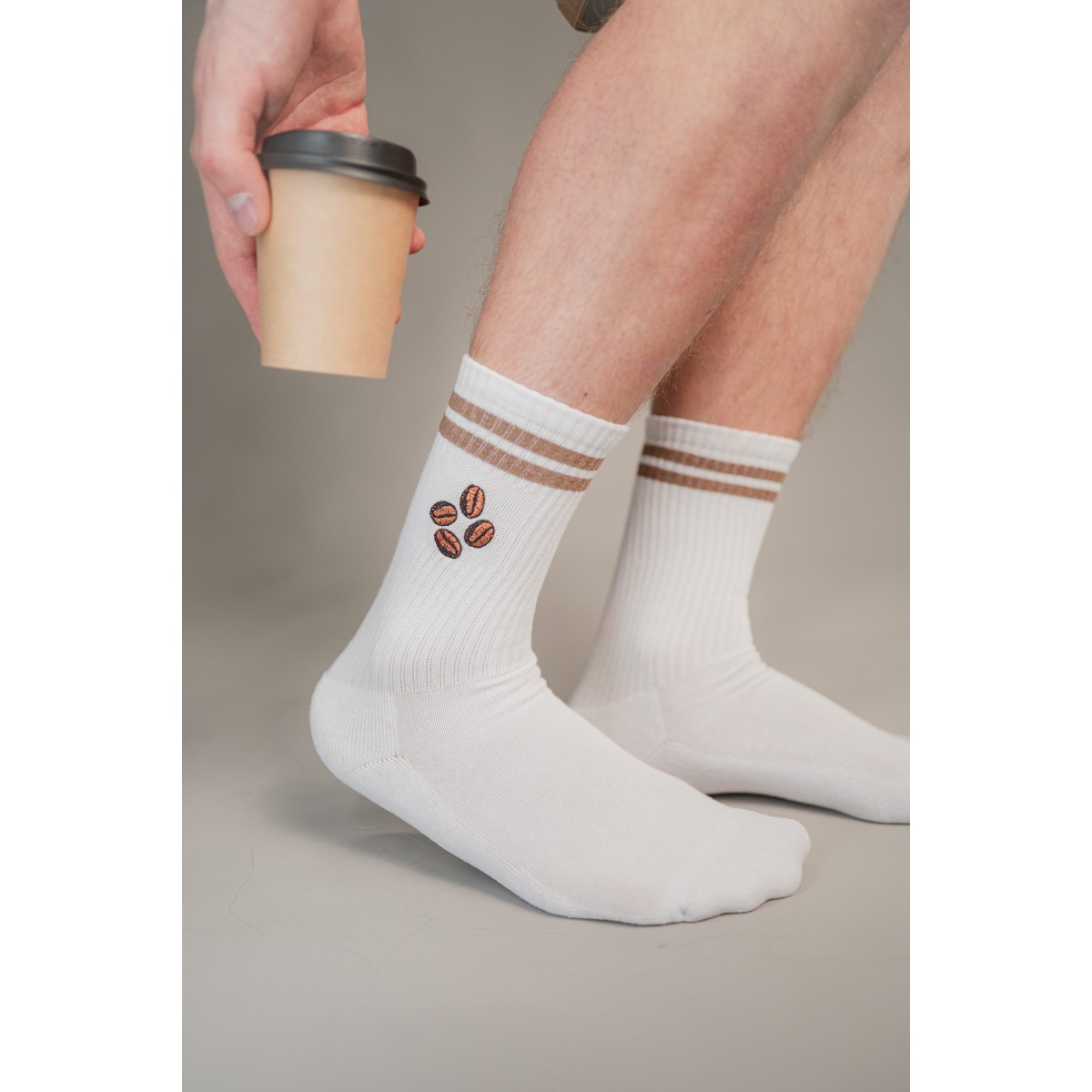 Coffee Beans | Bestickte Bio Baumwoll Socken